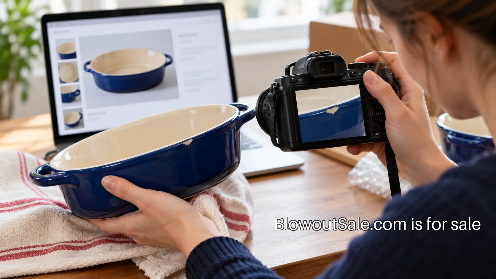 A retail team photographing and recording product details